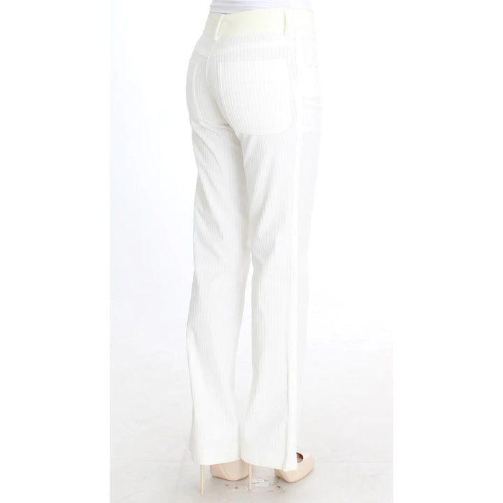 Ermanno Scervino White Striped Straight Fit Pants