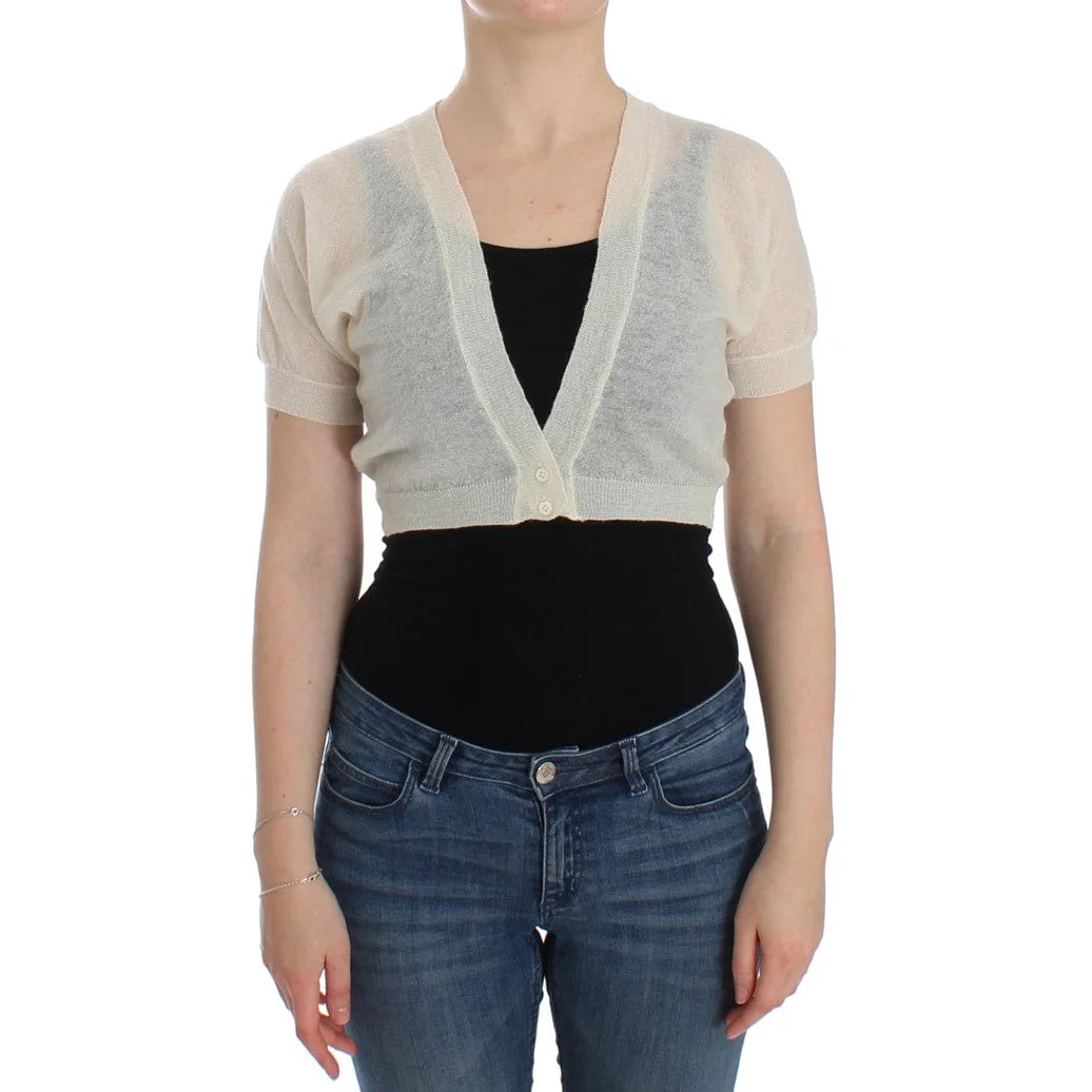 Ermanno Scervino White Wool Cardigan Sweater