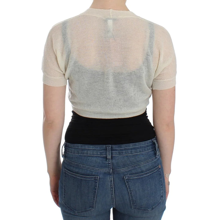 Ermanno Scervino White Wool Cardigan Sweater