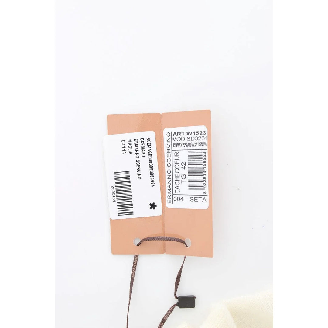 Ermanno Scervino White Wool Cardigan Sweater