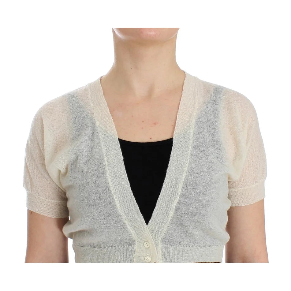 Ermanno Scervino White Wool Cardigan Sweater