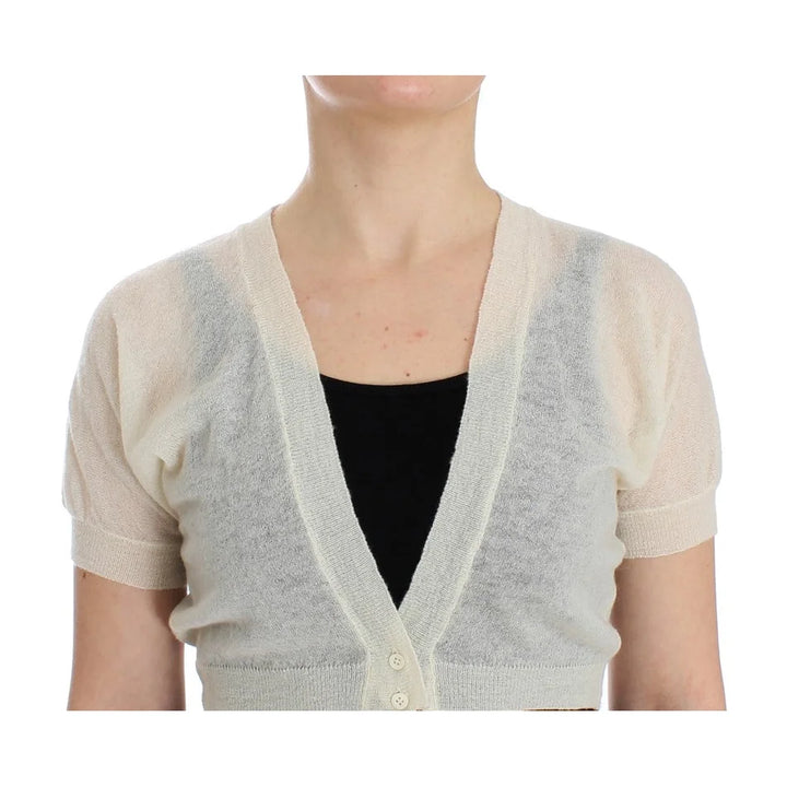 Ermanno Scervino White Wool Cardigan Sweater