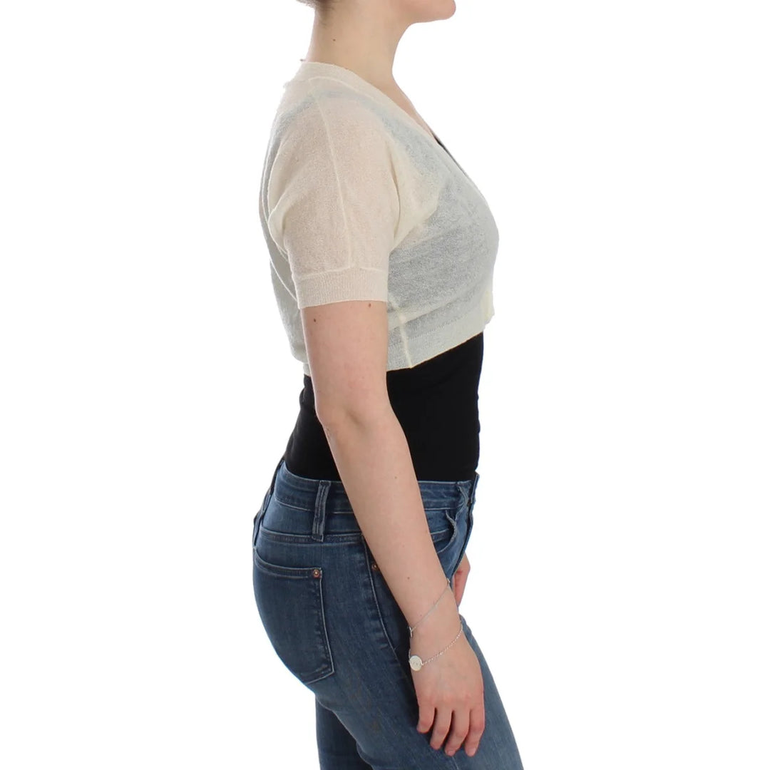 Ermanno Scervino White Wool Cardigan Sweater