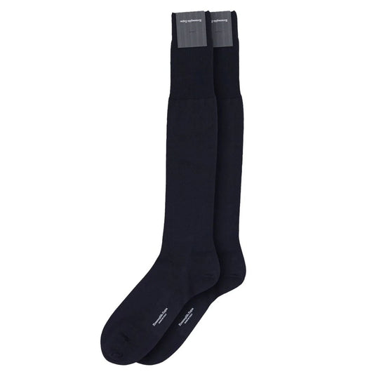 Ermenegildo Zegna Navy Blue Merino Wool Socks for Men Clothing ZEGNA
