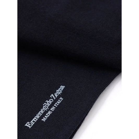Ermenegildo Zegna Navy Blue Merino Wool Socks for Men ZEGNA