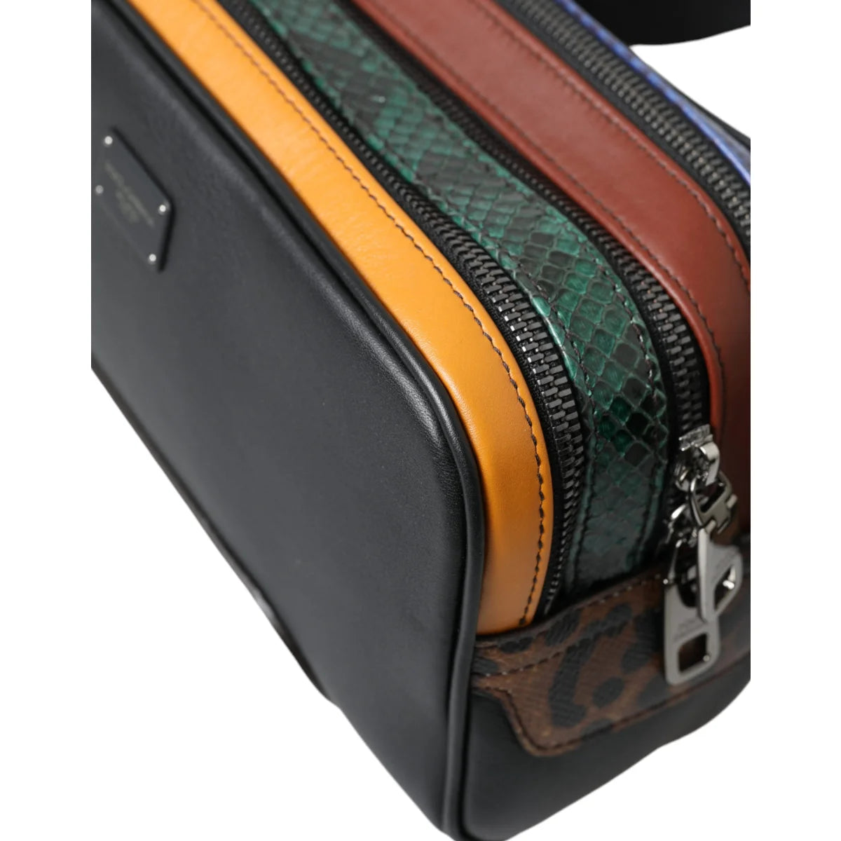 Exotic Leather Dolce Gabbana Leopard Belt Bag with Zippered Pockets &