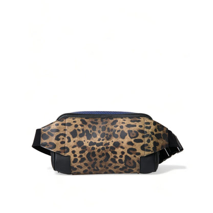 Exotic Leather Dolce Gabbana Leopard Belt Bag with Zippered Pockets &
