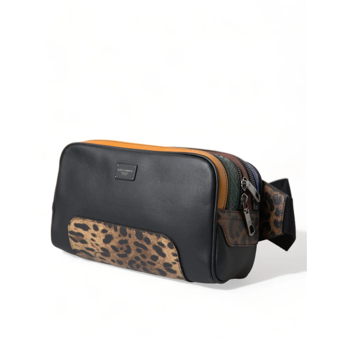 Exotic Leather Dolce Gabbana Leopard Belt Bag with Zippered Pockets &