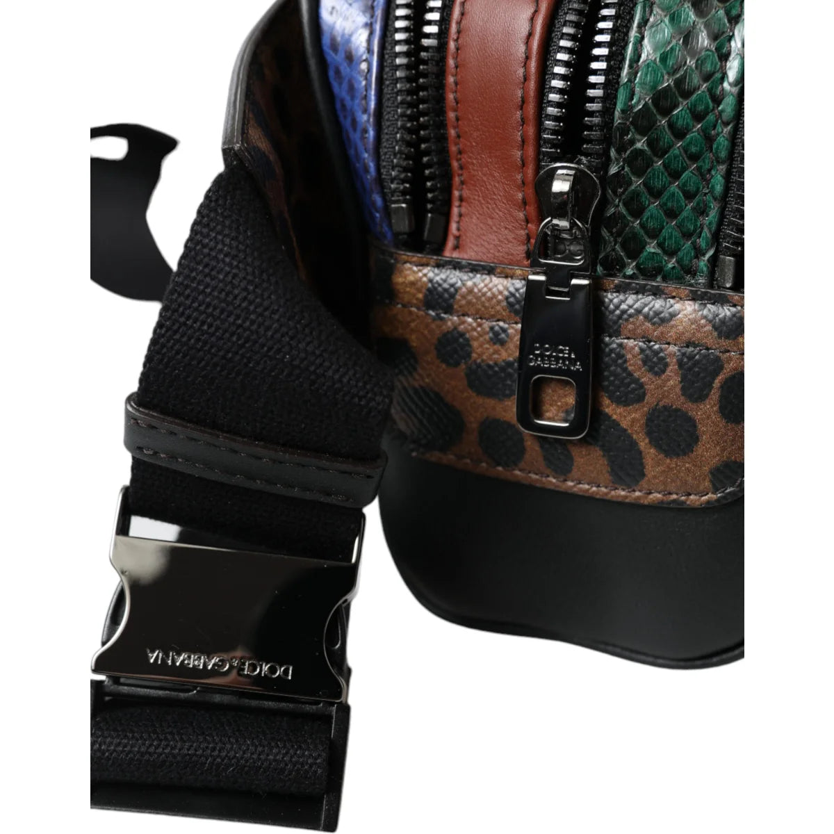 Exotic Leather Dolce Gabbana Leopard Belt Bag with Zippered Pockets &