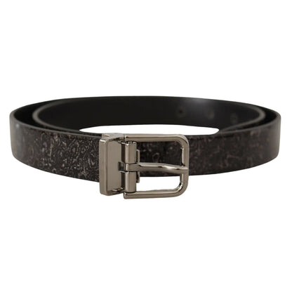 Exquisite Dolce Gabbana Grosgrain Leather Belt With Metal Buckle &