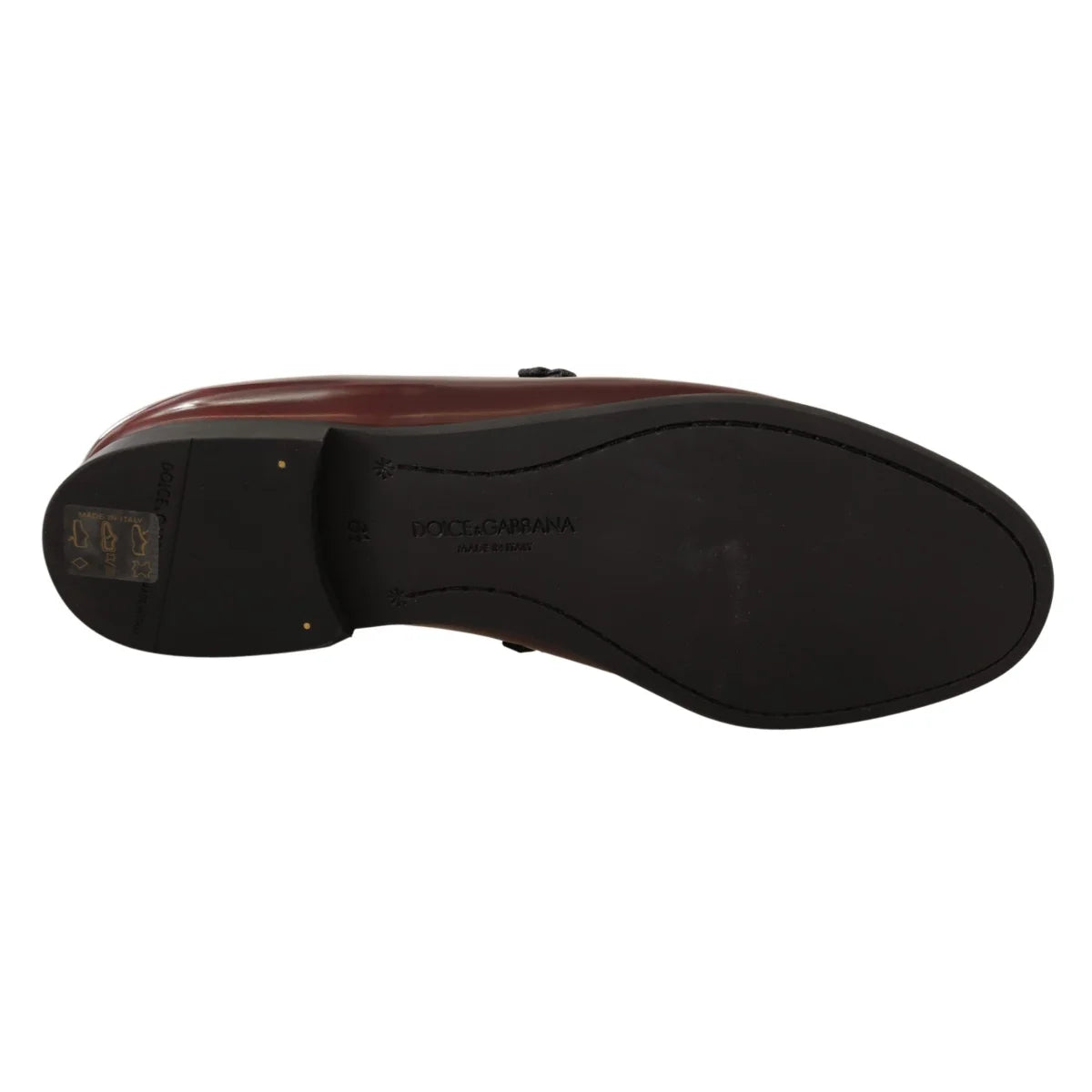 Exquisite Dolce Gabbana Leather Dress Loafers with Rubber Sole &