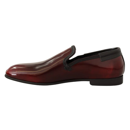 Exquisite Dolce Gabbana Leather Dress Loafers with Rubber Sole &