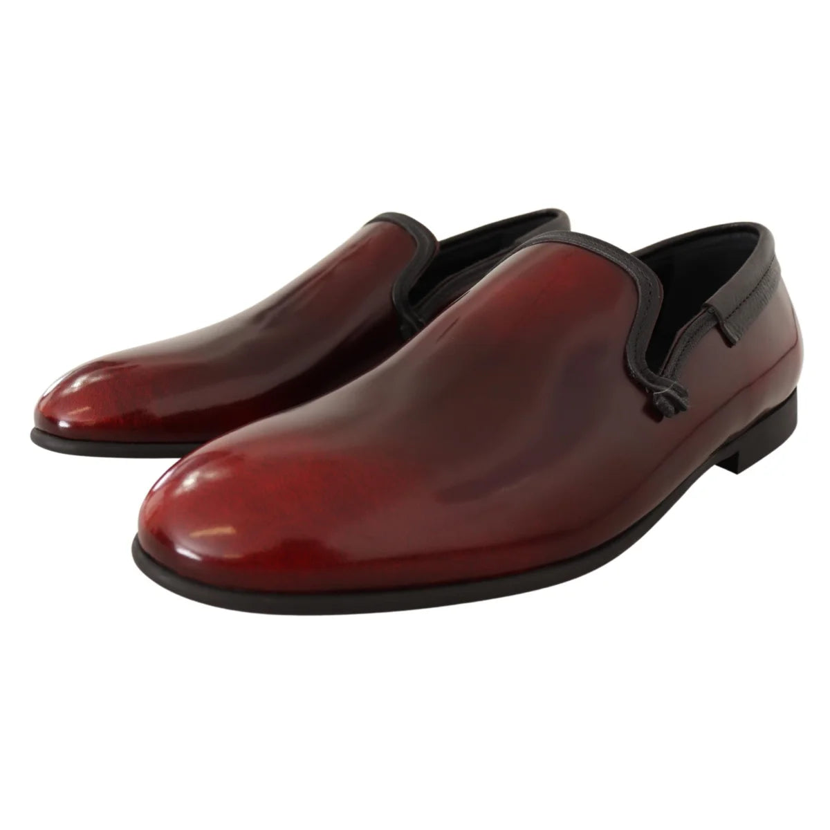 Exquisite Dolce Gabbana Leather Dress Loafers with Rubber Sole &