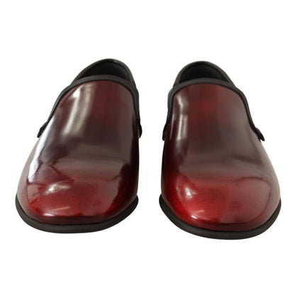 Exquisite Dolce Gabbana Leather Dress Loafers with Rubber Sole &