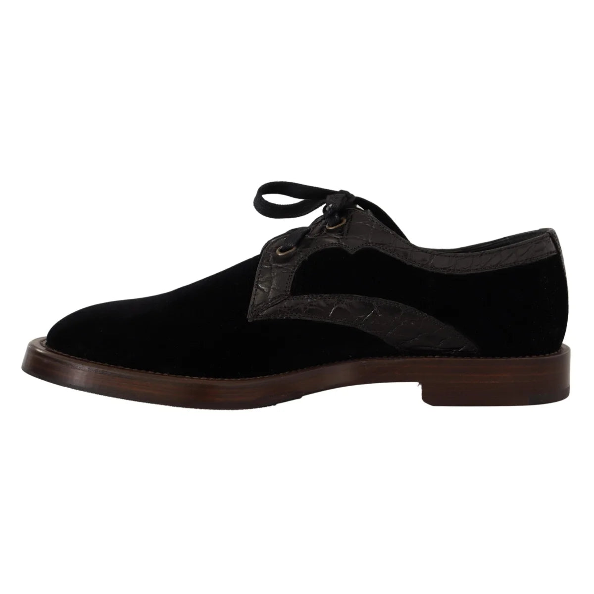 Exquisite Dolce & Gabbana Velvet Caiman Exotic Dress Shoes