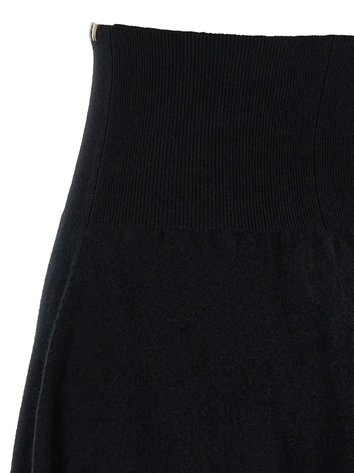 Extreme Cashmere Black Midi Skirt