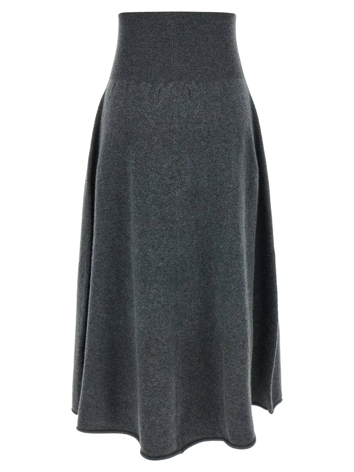 Extreme Cashmere Gray Midi Skirt