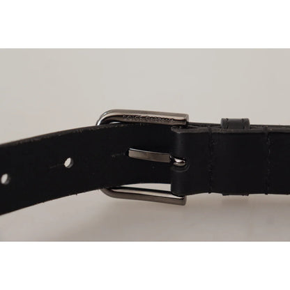 Eye Catching Dolce Gabbana Leather Belt With Sleek Metal Buckle &