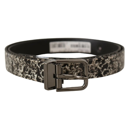 Eye Catching Dolce Gabbana Marble Print Leather Dress Belt &
