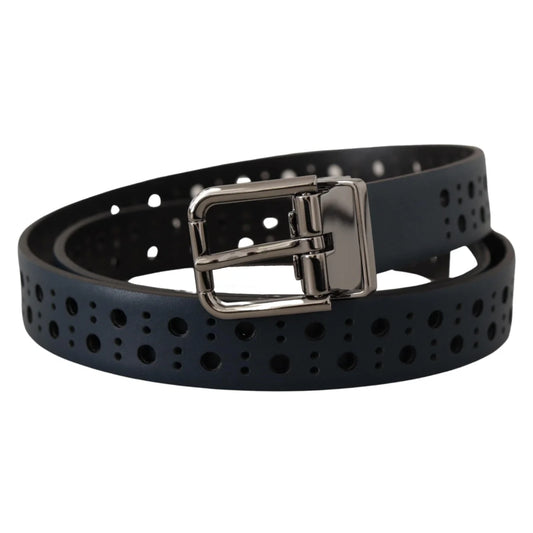 Eye Catching Dolce Gabbana Navy Blue Leather Belt &