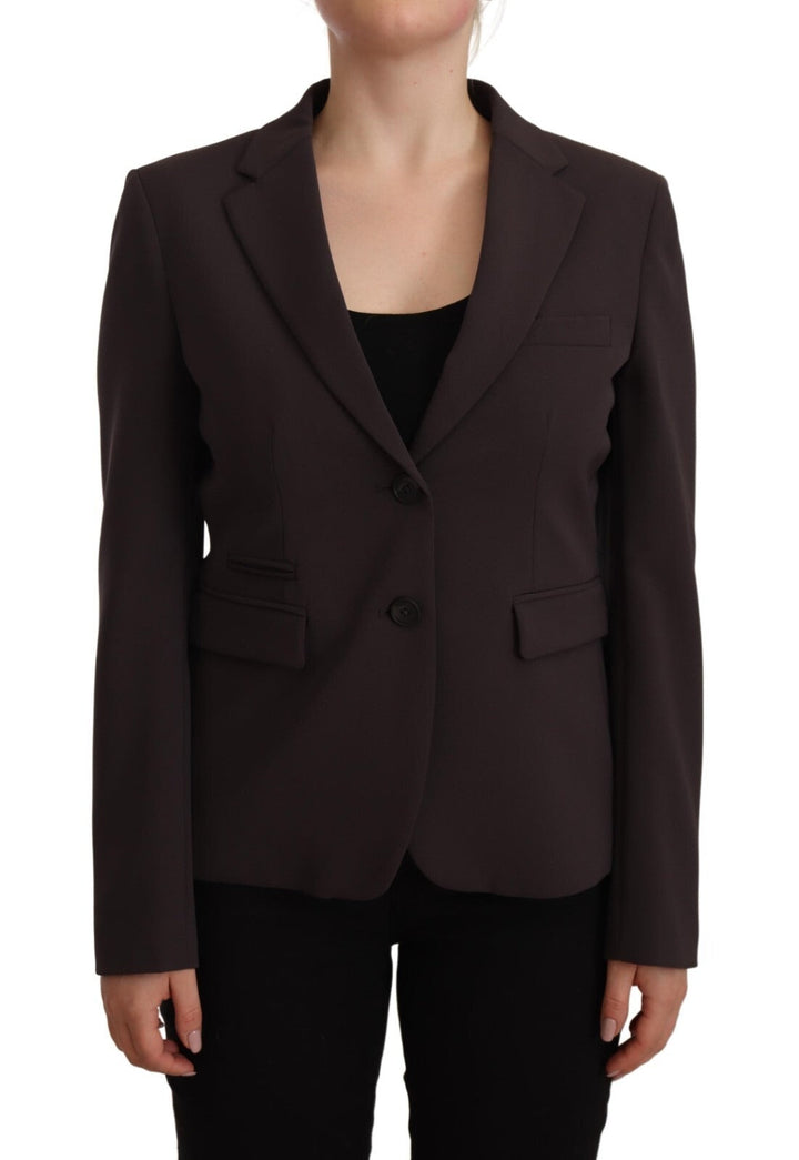 F.IT Coats &amp; Jackets - Brown Long Sleeve Single Breasted Women Jacket Blazer