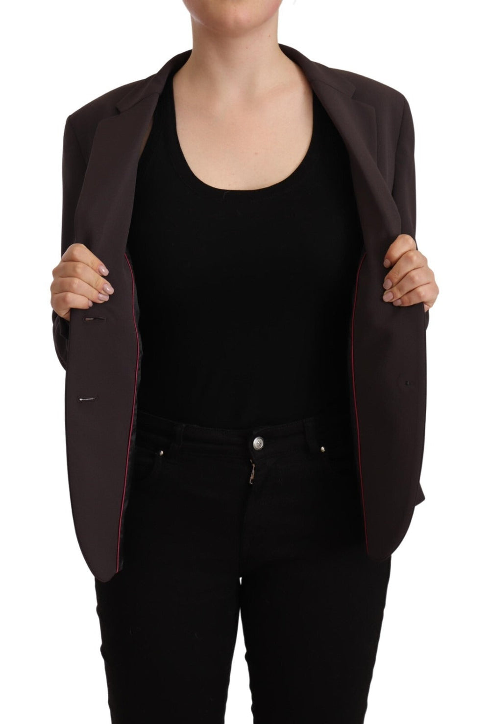 F.IT Coats & Jackets - Brown Long Sleeve Single Breasted Women Jacket Blazer