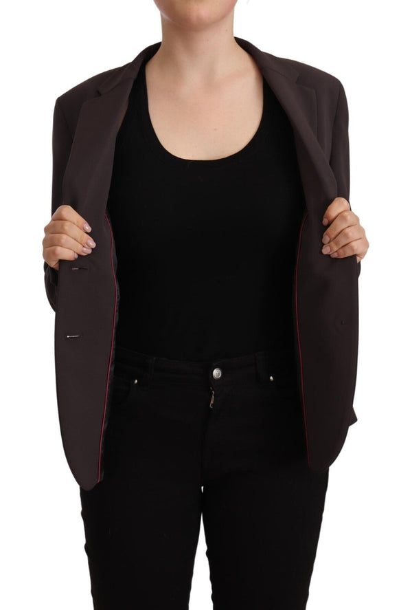 F.IT Coats & Jackets - Brown Long Sleeve Single Breasted Women Jacket Blazer
