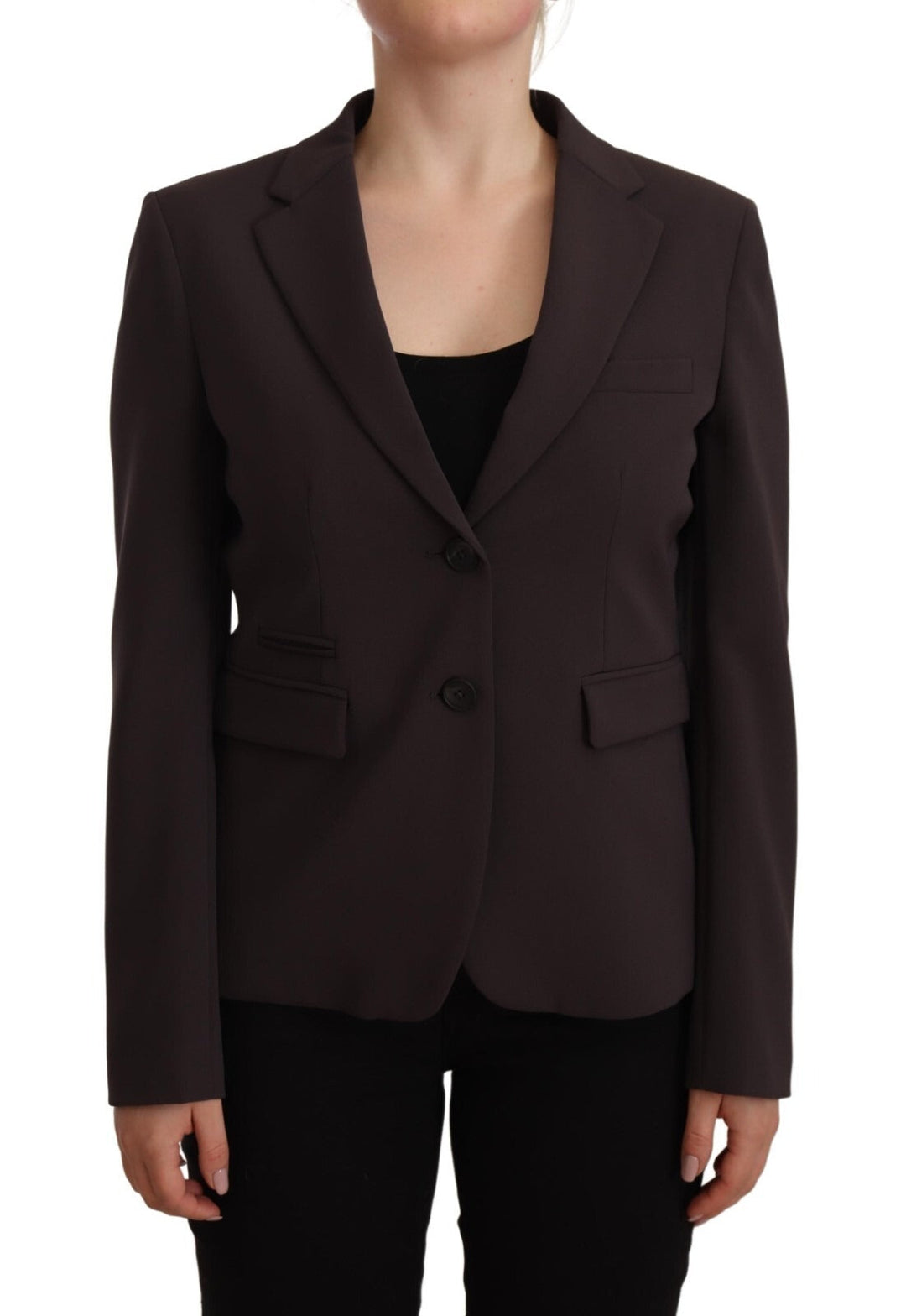 F.IT Coats &amp; Jackets - Brown Long Sleeve Single Breasted Women Jacket Blazer
