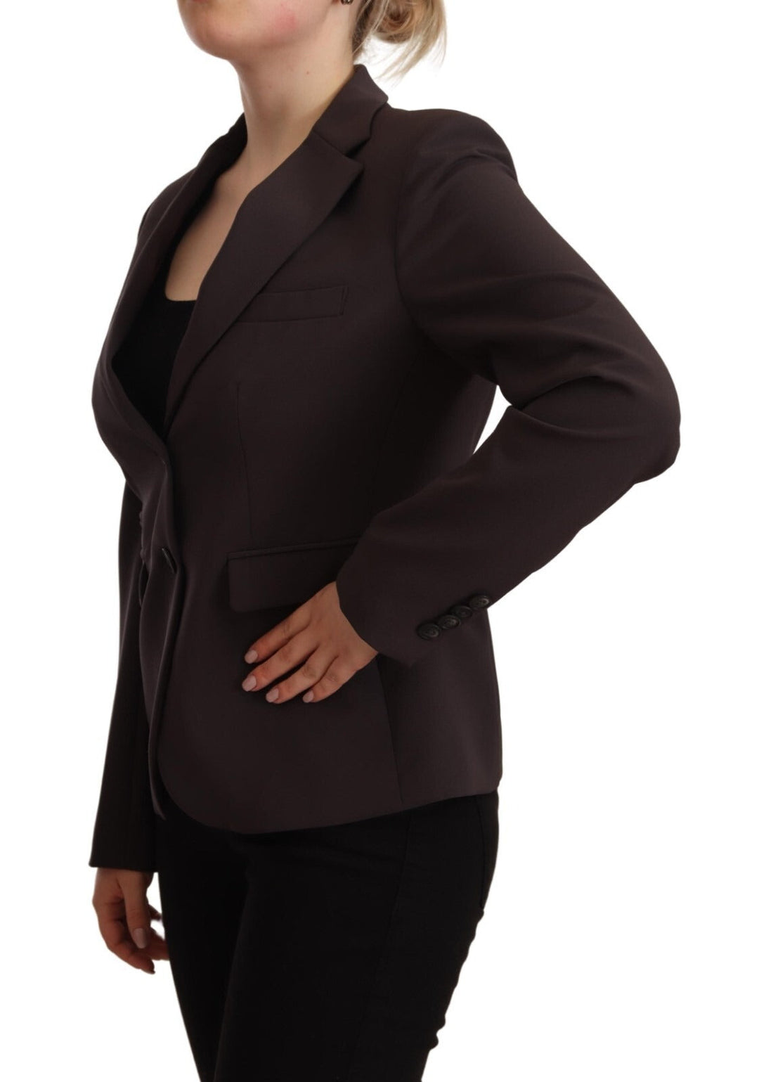 F.IT Coats &amp; Jackets - Brown Long Sleeve Single Breasted Women Jacket Blazer