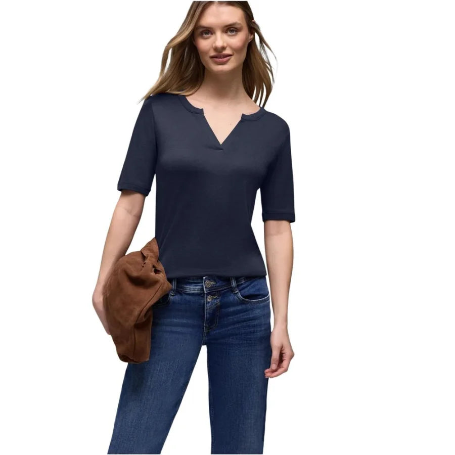 Street One Blue Cotton T-Shirt