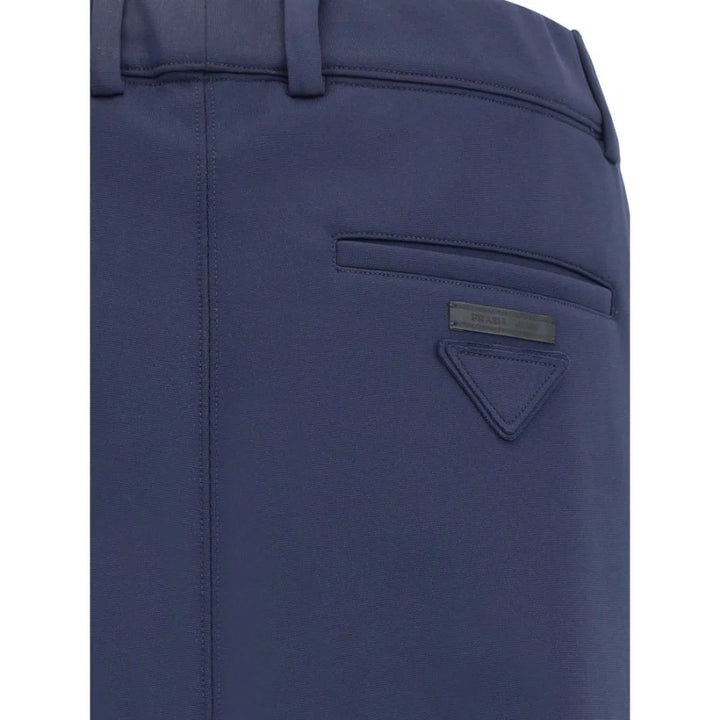 Prada Blue Polyester Casual Pants