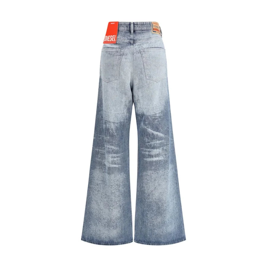 Diesel Blue Cotton Flared Jeans