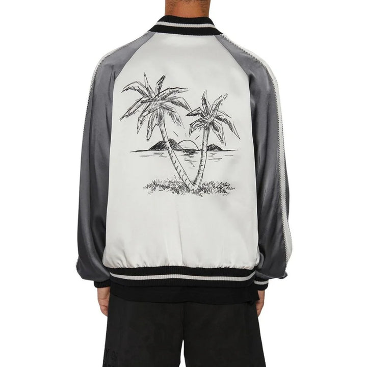 Palm Angels Gray Acetate Bomber