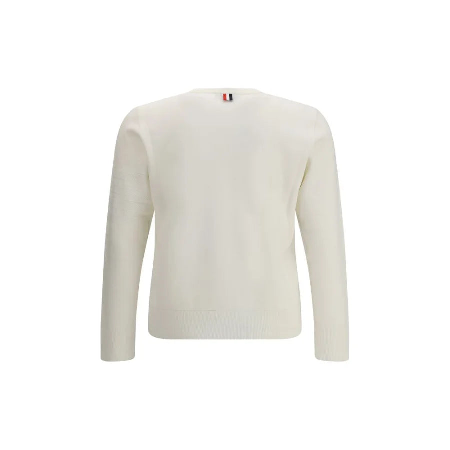 Thom Browne White Fleece Wool Sweatshirt