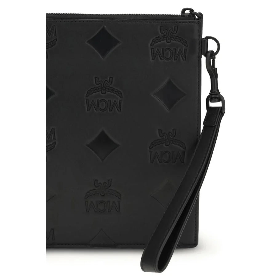 MCM Black Calf Leather Bos Taurus Clutch Bag