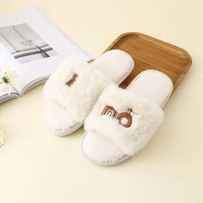 Indulge in Elegance with Luxurious Faux Fur Open Toe Slippers Shoes Sneakers Trendsi