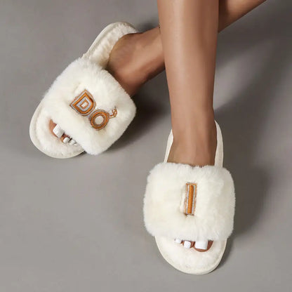 Indulge in Elegance with Luxurious Faux Fur Open Toe Slippers Shoes Sneakers Trendsi