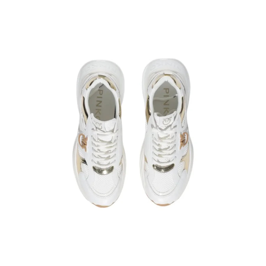PINKO White Leather Chunky Sneakers