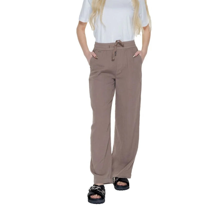Street One Brown Cotton Casual Pants