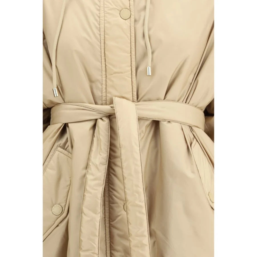 Max Mara Beige Polyester Full-Length Jacket