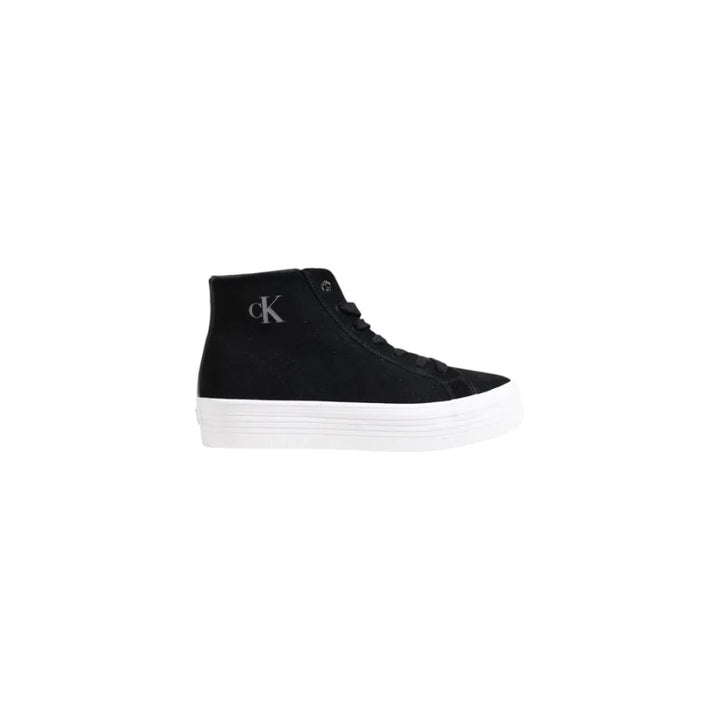 Calvin Klein Jeans Black Suede Leather Platform Sneakers