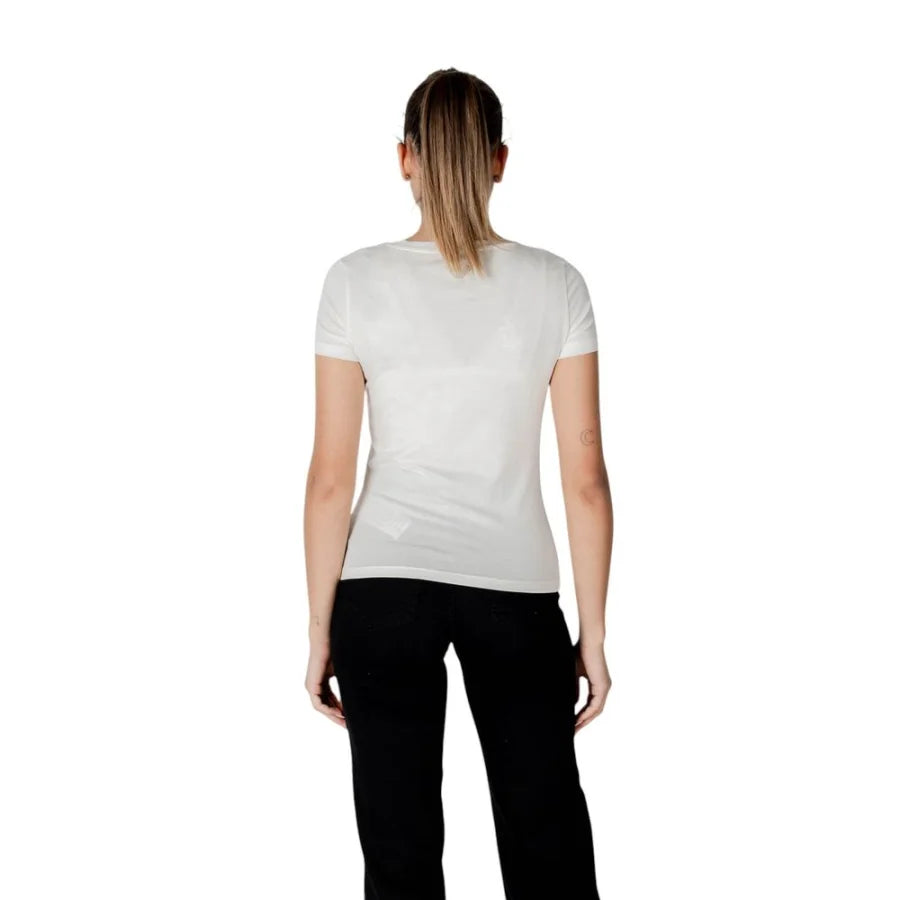 EA7 Emporio Armani Cream Modal T-Shirt