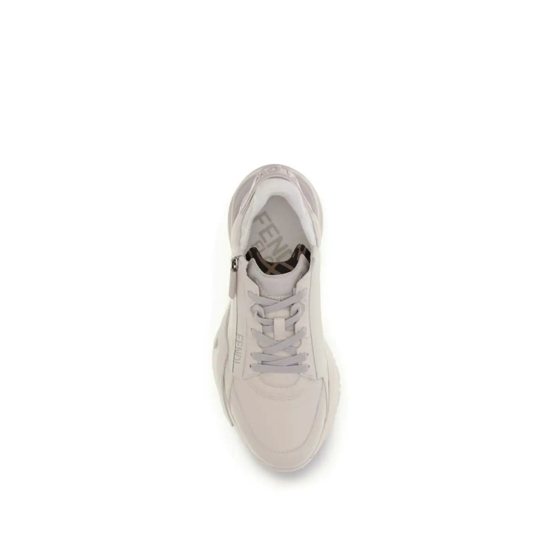 Fendi Beige Calf Leather Bos Taurus Athletic Sneakers