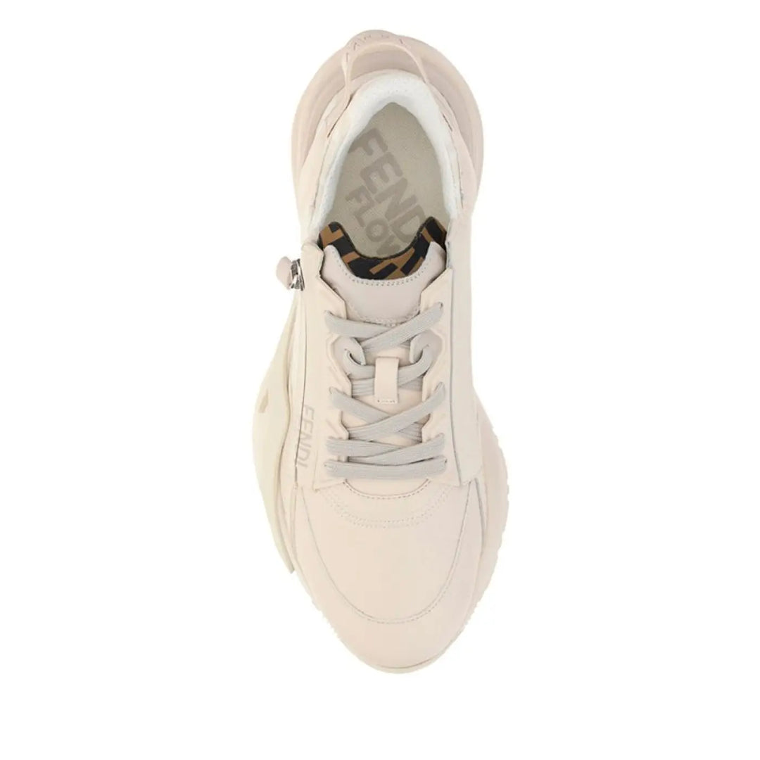 Fendi Beige Calf Leather Bos Taurus Athletic Sneakers