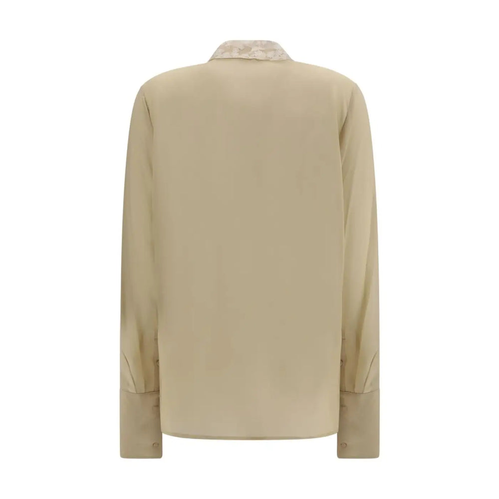 Fendi Beige Silk Dress Shirt