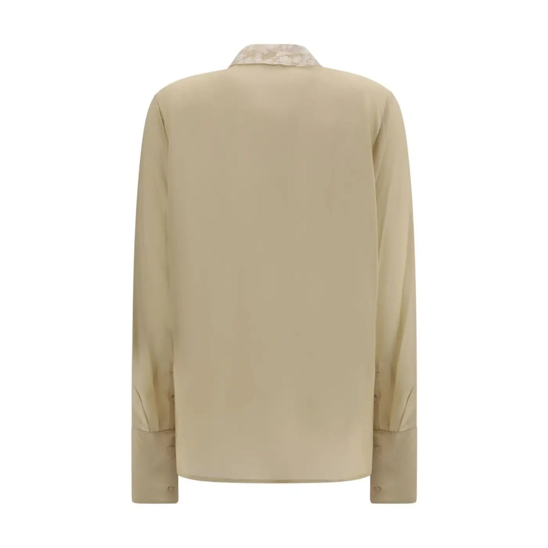 Fendi Beige Silk Dress Shirt