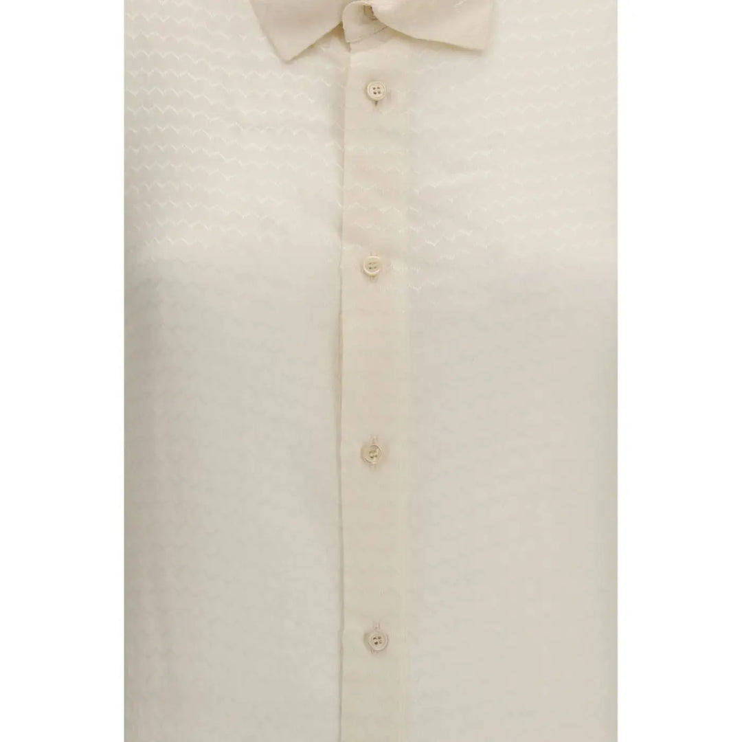 Fendi Beige Silk Pattern Shirt