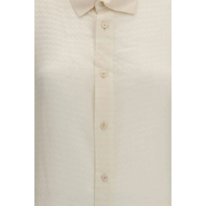 Fendi Beige Silk Pattern Shirt