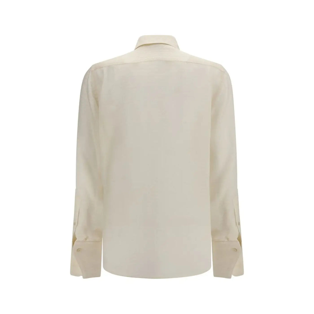 Fendi Beige Silk Pattern Shirt