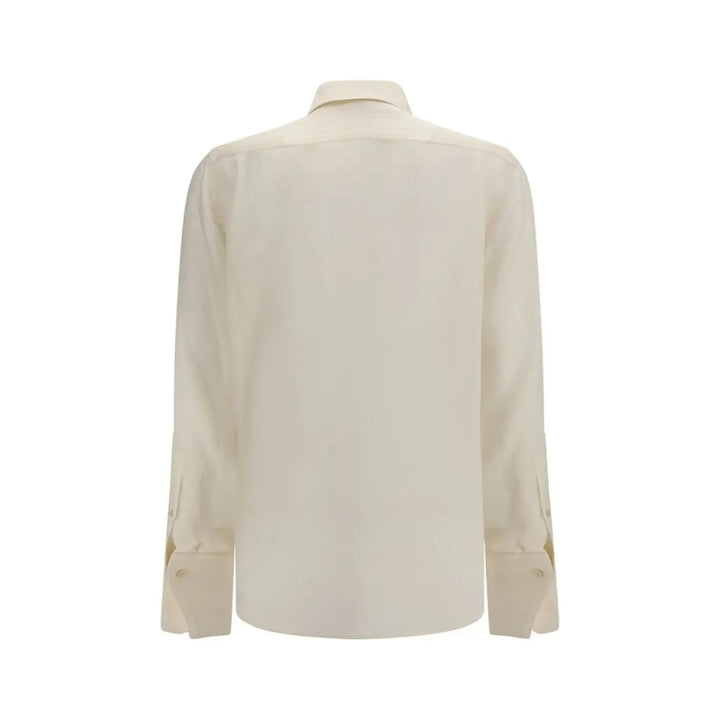 Fendi Beige Silk Pattern Shirt